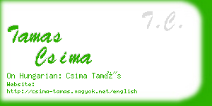 tamas csima business card